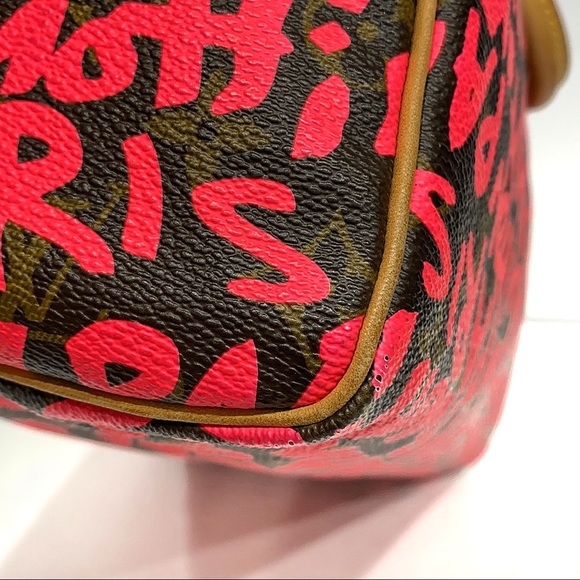 Louis Vuitton Speedy 30 Pink Brown Graffiti Sprouse Carryall Top HandleBag - Picture 8 of 16